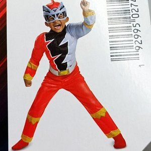 Disguise Dino Fury Power Ranger 2T Classic Red  Muscle Halloween Kids Costume